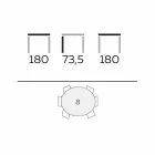 Round Design Dining Table in Polished Stoneware and Wood Made in Italy - Madame Viadurini