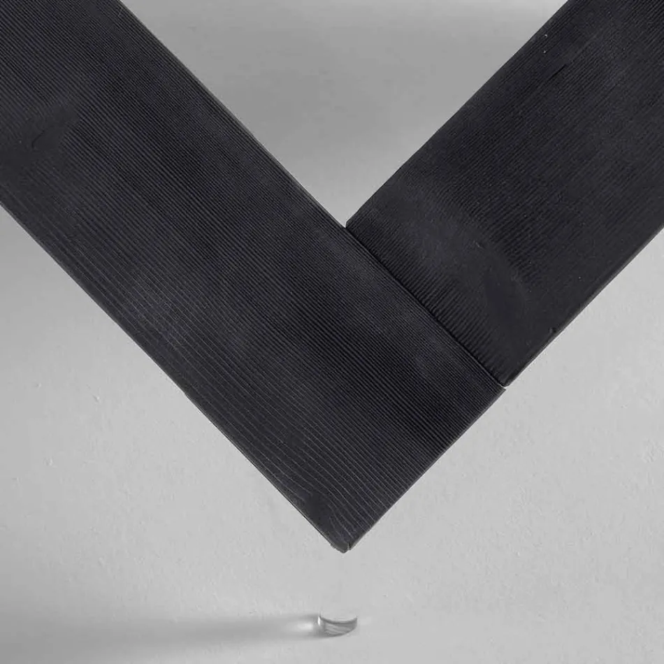 Round wood dining table with glass top Bao, modern design Viadurini