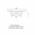 Round wood dining table with glass top Bao, modern design Viadurini