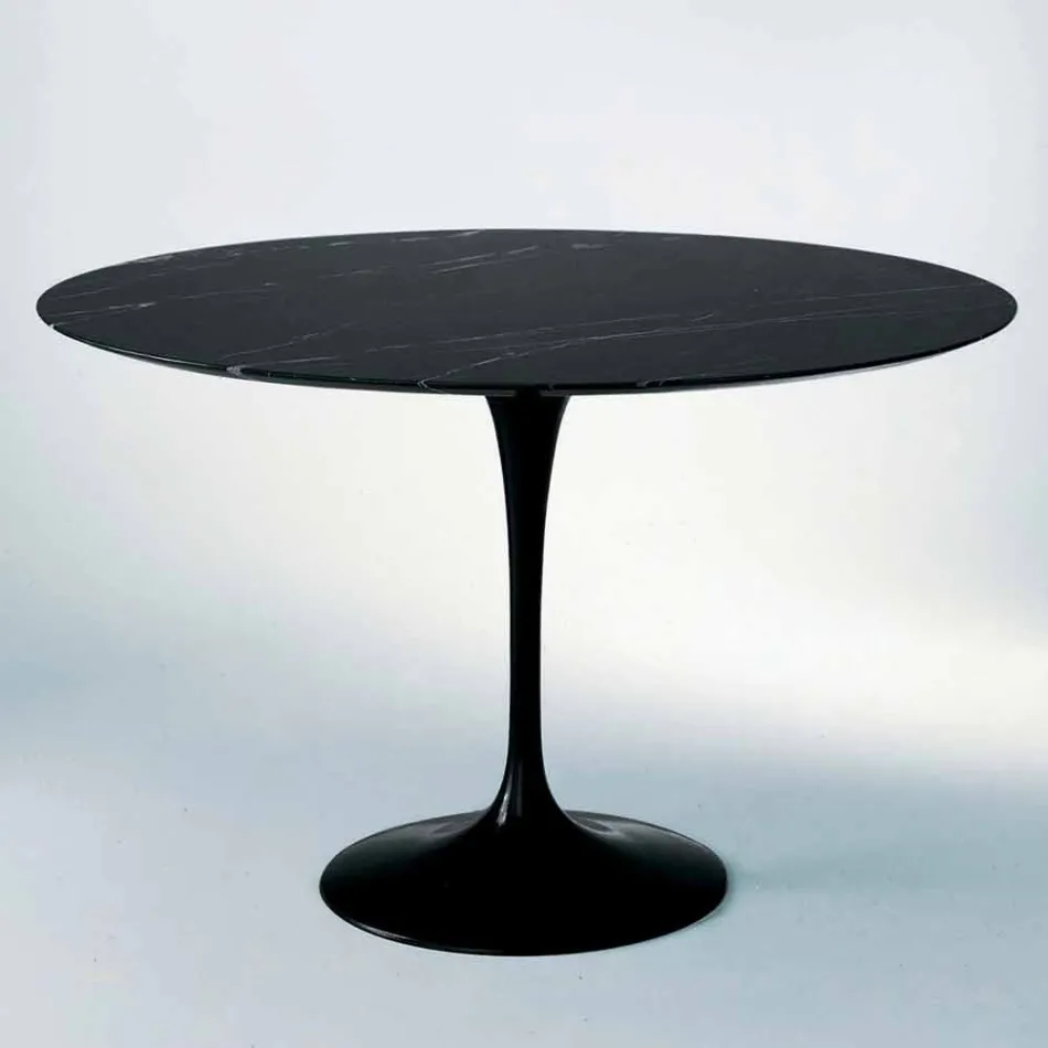 Round Dining Table in Marble and Painted Aluminum Made in Italy - Superb Viadurini