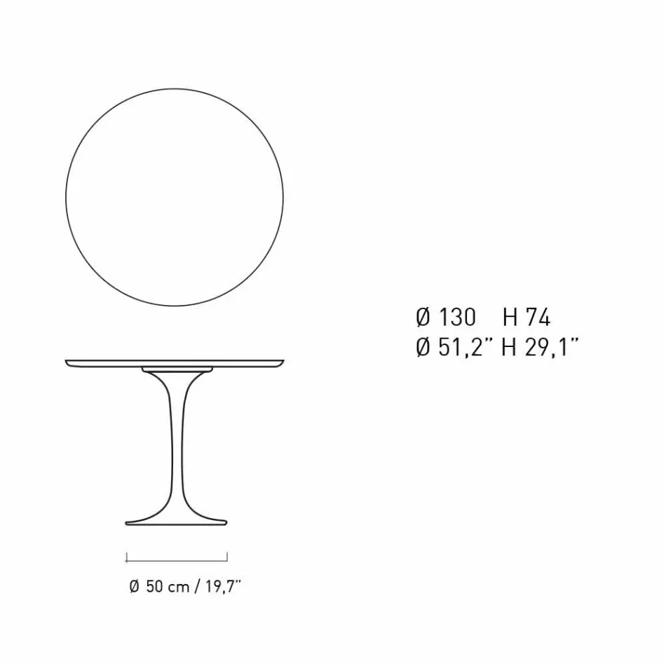 Round Dining Table in Marble and Painted Aluminum Made in Italy - Superb Viadurini