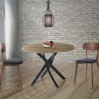 Round Dining Table in MDF and Steel - Altavela Viadurini