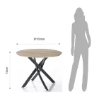 Round Dining Table in MDF and Steel - Altavela Viadurini
