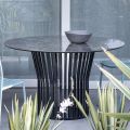 Round Dining Table in Glass Ceramic and Metal Made in Italy - Alfero