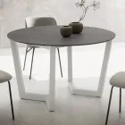 Round Dining Table Metal and Laminated Hpl Made in Italy - Bastiano Viadurini