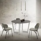 Round Dining Table Metal and Laminated Hpl Made in Italy - Bastiano Viadurini