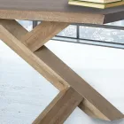 Solid Oak Dining Table Available with Various Edges Made in Italy - Boromir Viadurini