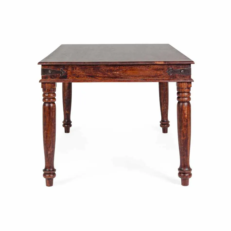 Classic Style Dining Table in Solid Acacia Wood Homemotion - Pitta Viadurini