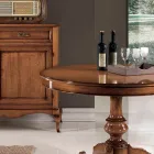 Extendable Round Living Room Table in Walnut Made in Italy - Vittoria Viadurini