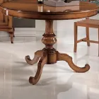 Extendable Round Living Room Table in Walnut Made in Italy - Vittoria Viadurini