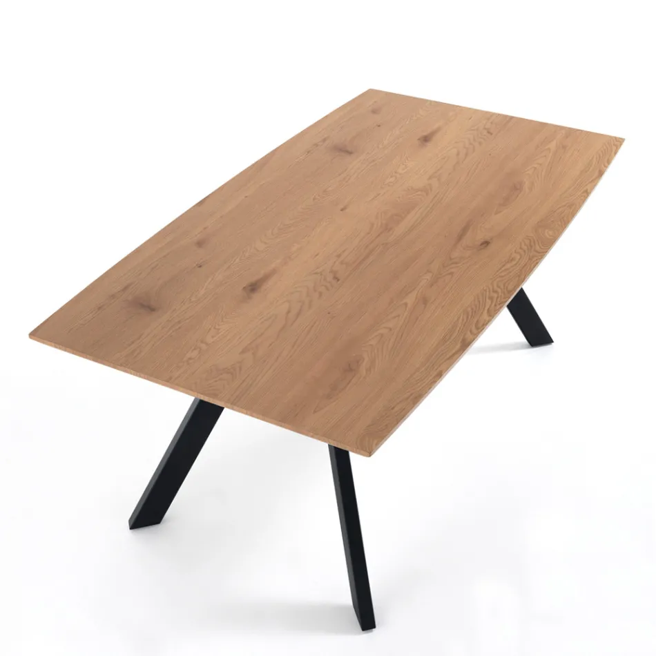Living room table with steel legs and MDF top - Terullio Viadurini