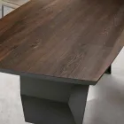 Living Room Table 200x100 in Oak Veneer and Metal - Cross Viadurini