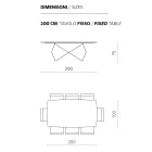 Living Room Table 200x100 in Oak Veneer and Metal - Cross Viadurini