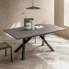 Extendable Living Room Table 260 or 300 cm in Metal and HPL - Borgo Viadurini