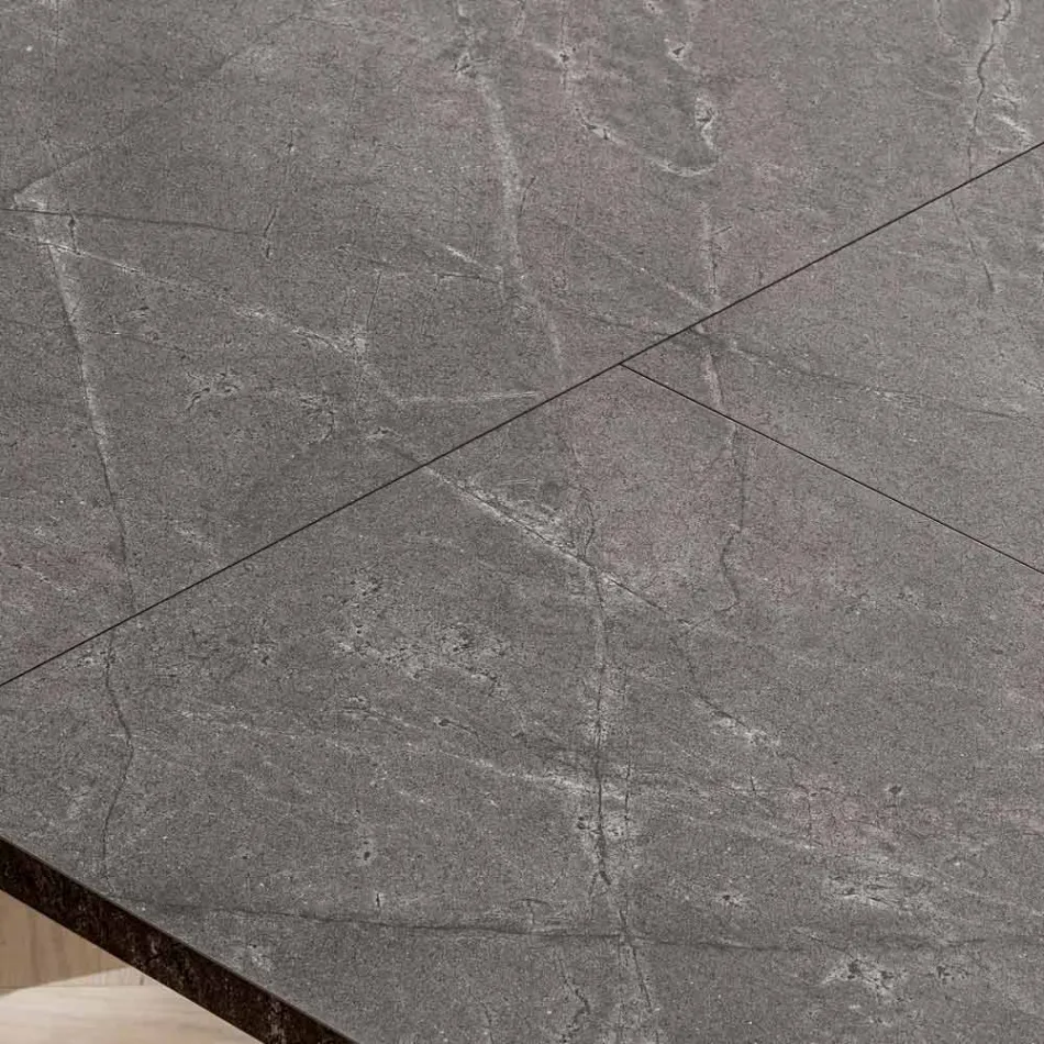 Extendable Living Room Table 260 or 300 cm in Metal and HPL - Borgo Viadurini