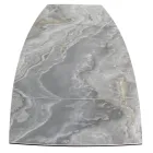 Extendable Living Room Table with Barrel-Shaped Top in Ceramic Made in Italy - Glasses Viadurini