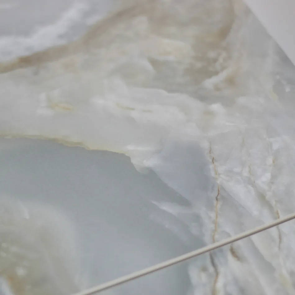 Extendable Living Room Table with Barrel-Shaped Top in Ceramic Made in Italy - Glasses Viadurini