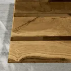 Living Room Table with Oak Top and Colored Epoxy Resin - Miklas Viadurini