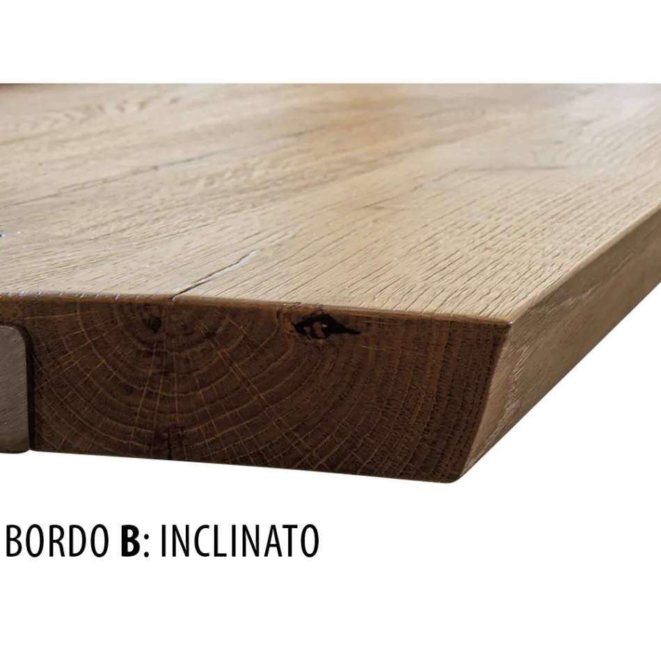 Living Room Table with Structure in Knotted Oak Made in Italy - Giusy Viadurini