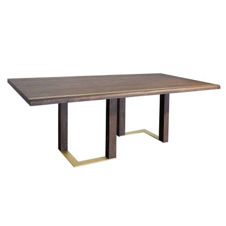 Living Room Table with Structure in Knotted Oak Made in Italy - Giusy Viadurini