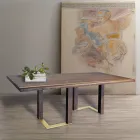 Living Room Table with Structure in Knotted Oak Made in Italy - Giusy Viadurini