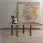 Living Room Table with Structure in Knotted Oak Made in Italy - Giusy Viadurini
