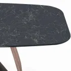 Fixed Living Room Table with Wooden Base Made in Italy - Equatore Viadurini