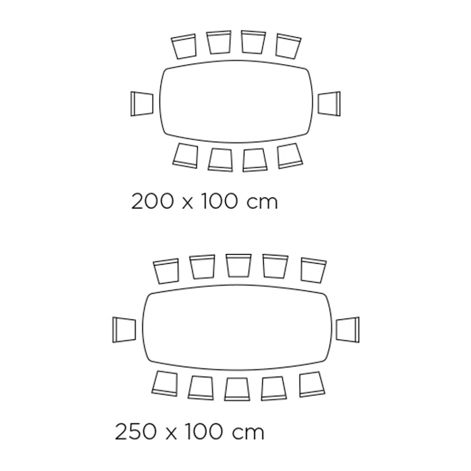 Fixed Living Room Table with Wooden Base Made in Italy - Equatore Viadurini