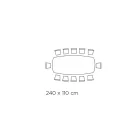 Fixed Living Room Table with Barrel-Shaped Top in Ceramic Made in Italy - Glasses Viadurini