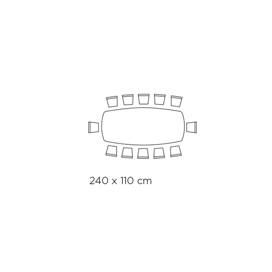 Fixed Living Room Table with Barrel-Shaped Top in Ceramic Made in Italy - Glasses Viadurini
