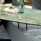 Fixed Living Room Table with Ceramic Top Made in Italy - Holidays Viadurini