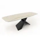 Fixed Living Room Table with Ceramic Top Made in Italy - Holidays Viadurini