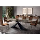 Fixed Living Room Table with Ceramic Top Made in Italy - Holidays Viadurini