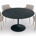 Fixed Round Living Room Table in Laminate and Aluminum Made in Italy - Dollars