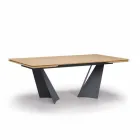 Extendable Design Table Up to 294 cm in Wood and Metal Made in Italy - Nuzzo Viadurini