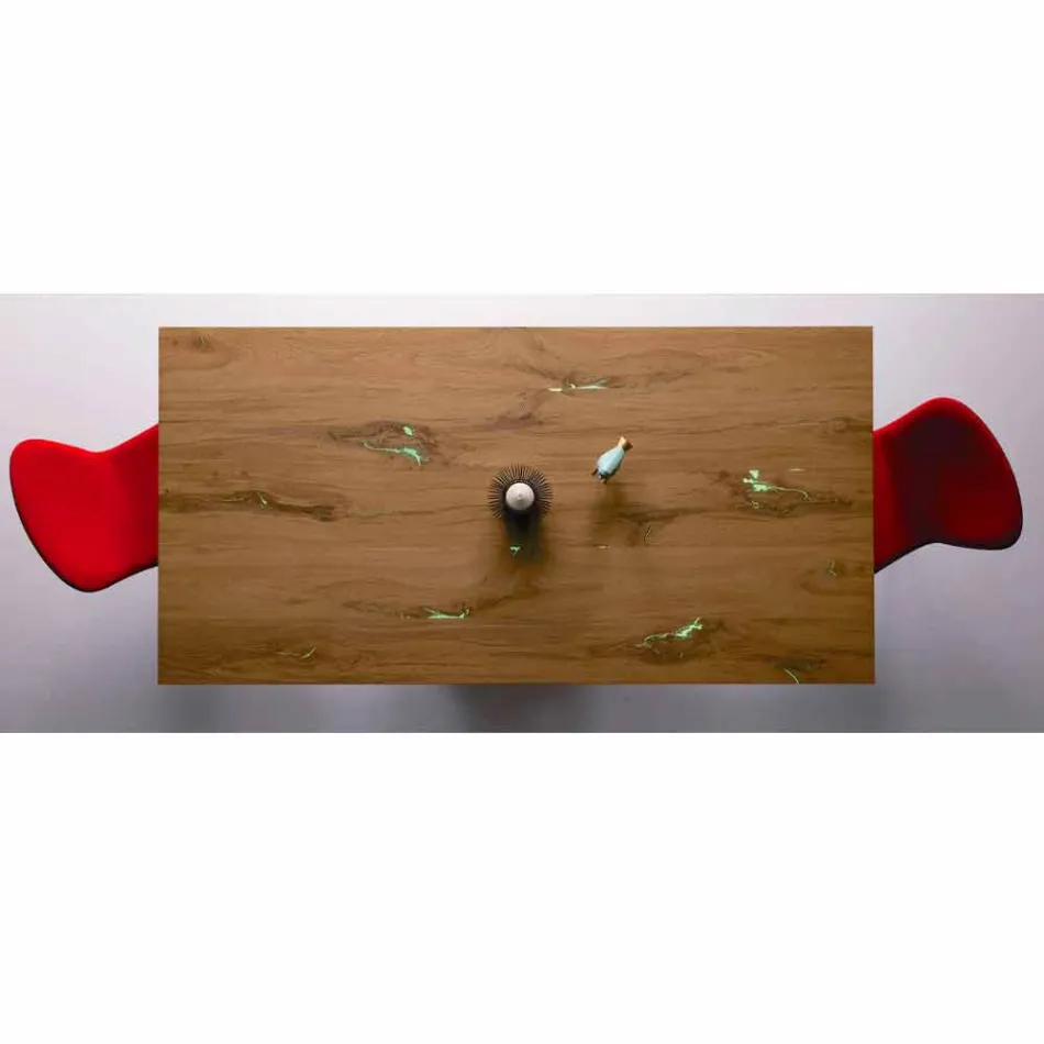 Extendable Design Table Up to 294 cm in Wood and Metal Made in Italy - Nuzzo Viadurini