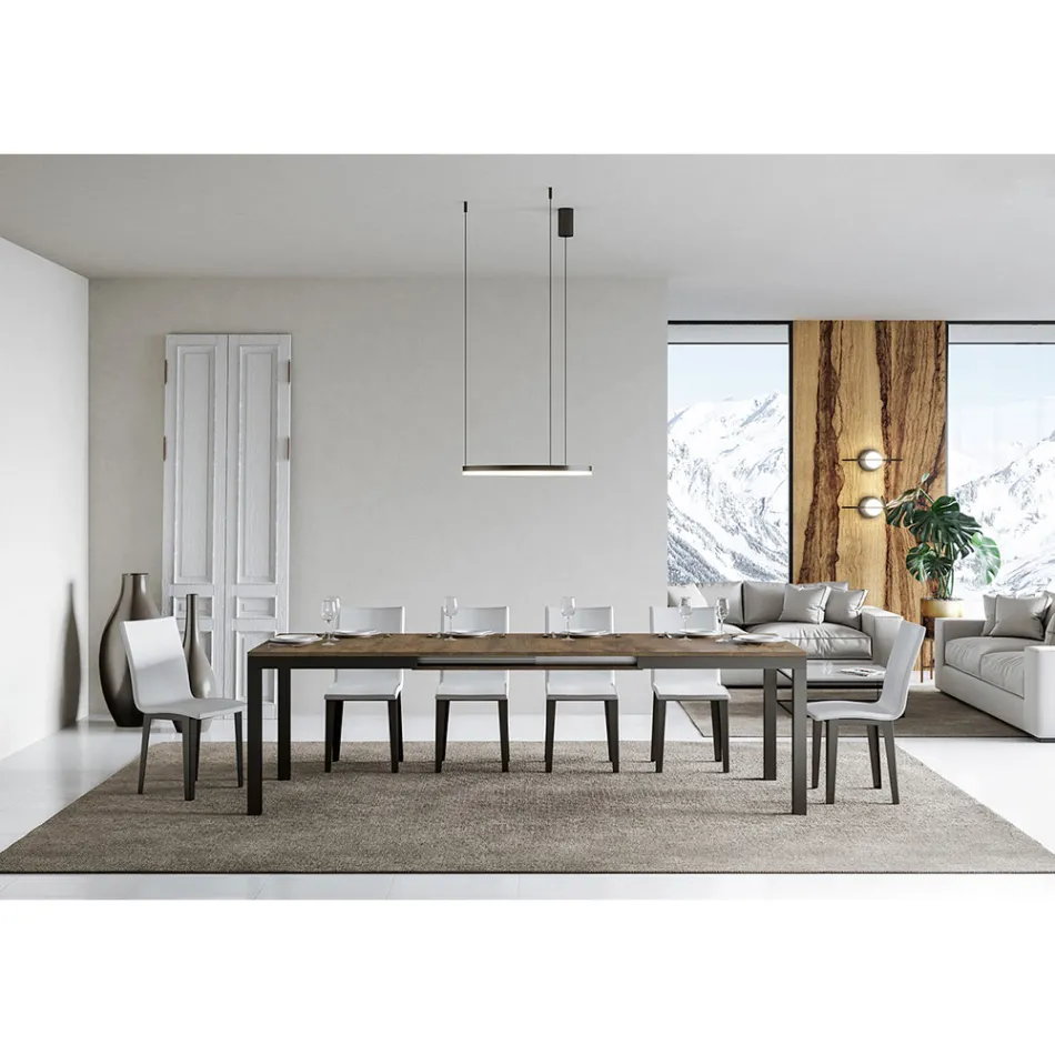 Design Table with Wooden Top Extendable up to 440 cm Made in Italy - Foxy Viadurini