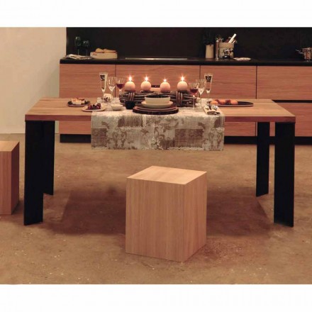 Modern design table in natural walnut wood, L180xP90cm, Yvonne Viadurini