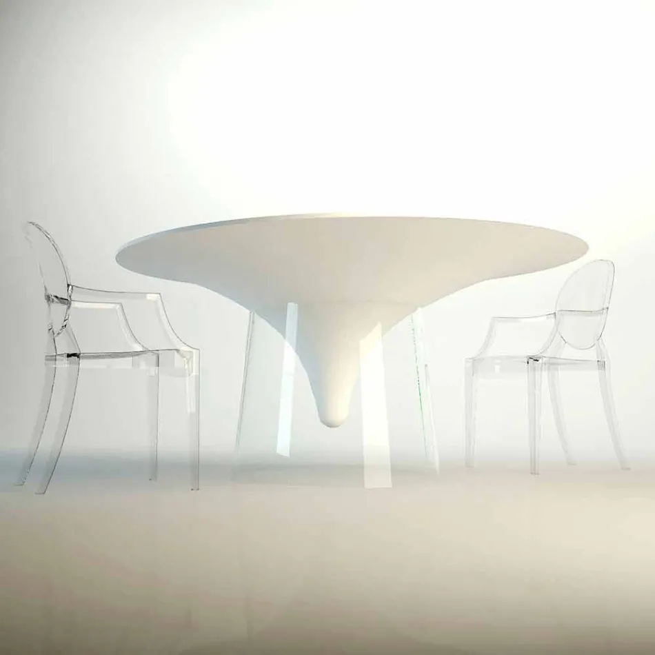 Design table with crystal base made in Italy, Teggiano Viadurini