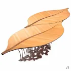 Design table veneered oak and walnut wood Fenice Viadurini