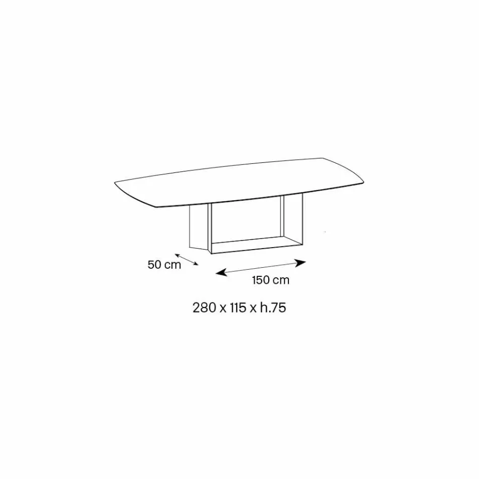 Design Table in Matt Noir Desir Ceramic and Metal Made in Italy - Dark Brown Viadurini