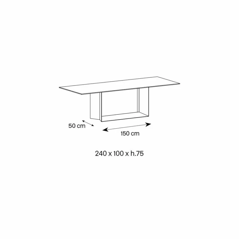 Design Table in Matt Noir Desir Ceramic and Metal Made in Italy - Dark Brown Viadurini