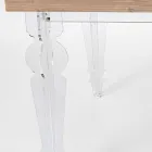 Design table in fir wood and plexiglass made in Italy, Castro Viadurini