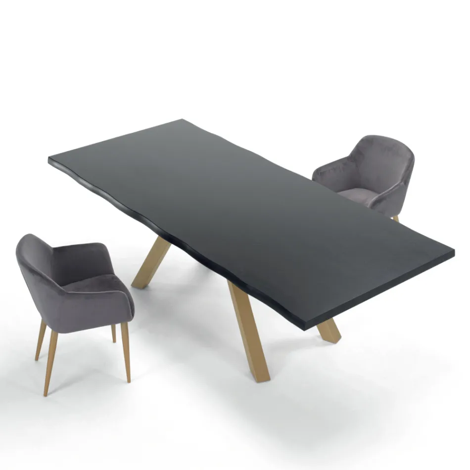 Design Table in Wood and Steel up to 12 Seats Made in Italy – Settimmio Viadurini