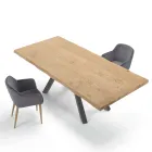 Design Table in Wood and Steel up to 12 Seats Made in Italy – Settimmio Viadurini