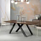 Design table in solid wood produced in Italy, Wilmer Viadurini