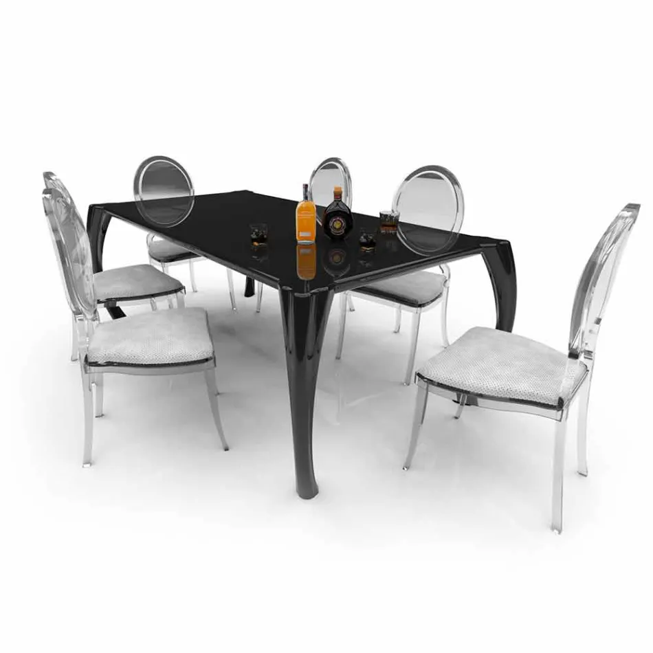 Modern design dining table produced in Italy, Milzano Viadurini