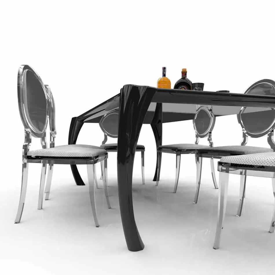 Modern design dining table produced in Italy, Milzano Viadurini