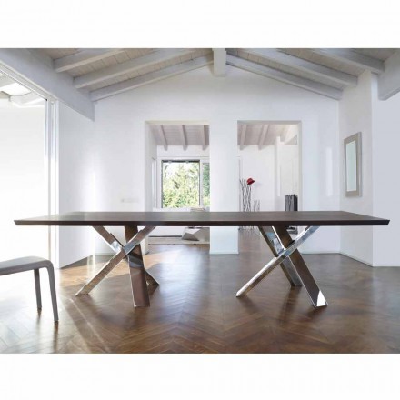 Modern design table in wood 270x120cm made in Italy Tree Viadurini