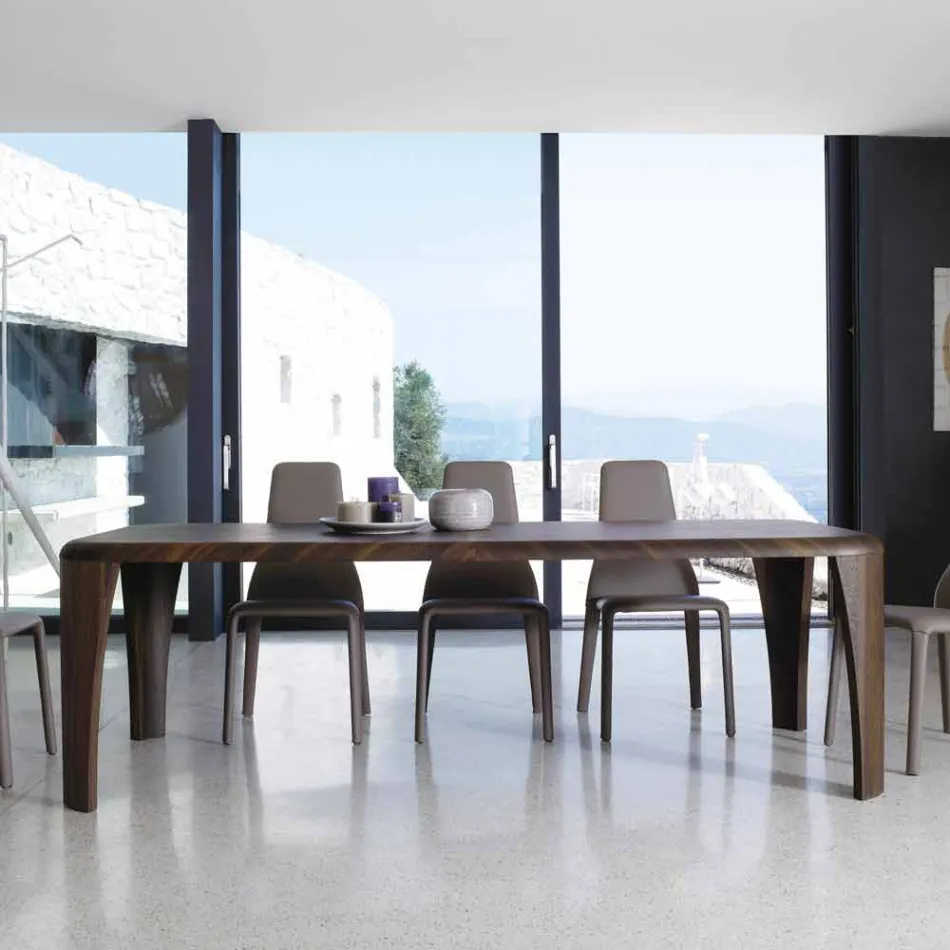 Modern wooden design table handmade in Italy Wood Viadurini